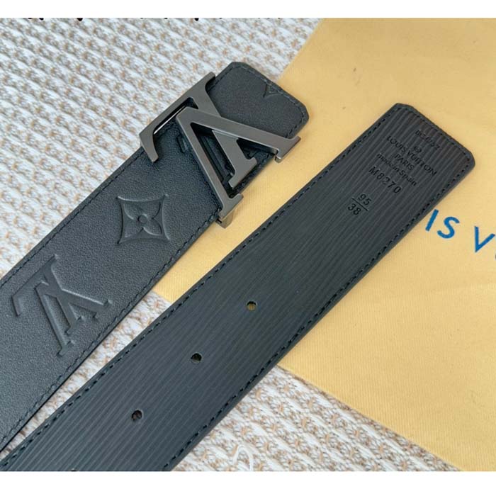 Louis Vuitton Unisex LV Initials 40 MM Reversible Belt Black Eclipse Epi XL Cowhide Leather