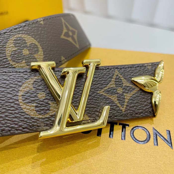 Louis Vuitton Unisex LV Pretty LV 30 MM Reversible Belt Monogram Canvas Recto Side