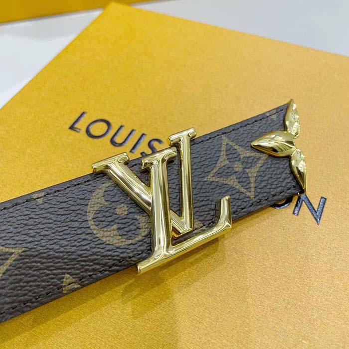 Louis Vuitton Unisex LV Pretty LV 30 MM Reversible Belt Monogram Canvas Recto Side