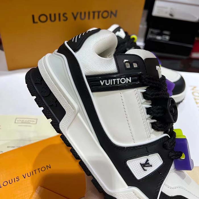 Louis Vuitton Unisex LV Trainer Maxi Sneaker Black Mix Materials Textile Laces Signature Rubber