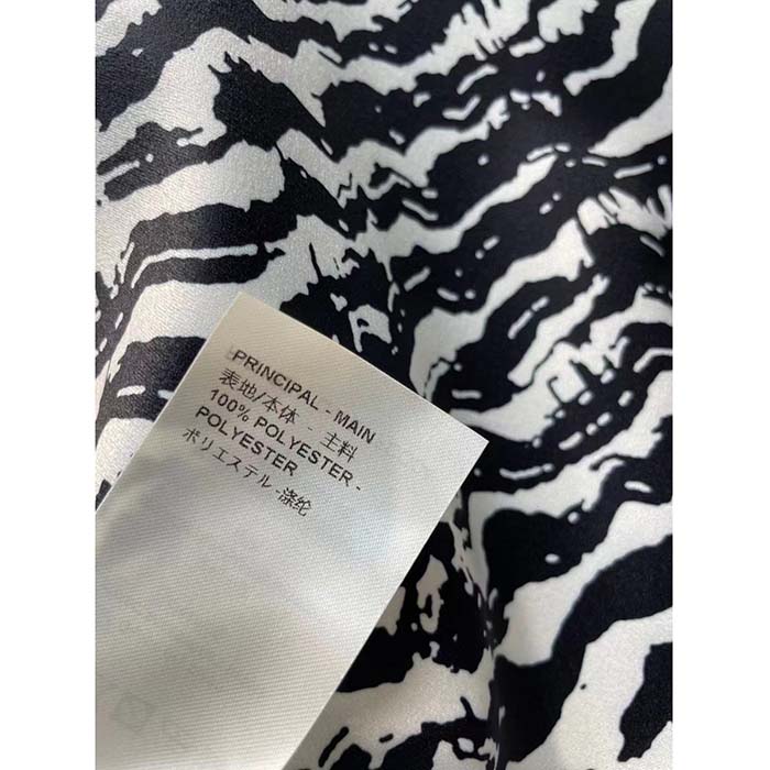 Louis Vuitton Men LV Ink Tiger Silk Shirt Silk Black White Regular Fit