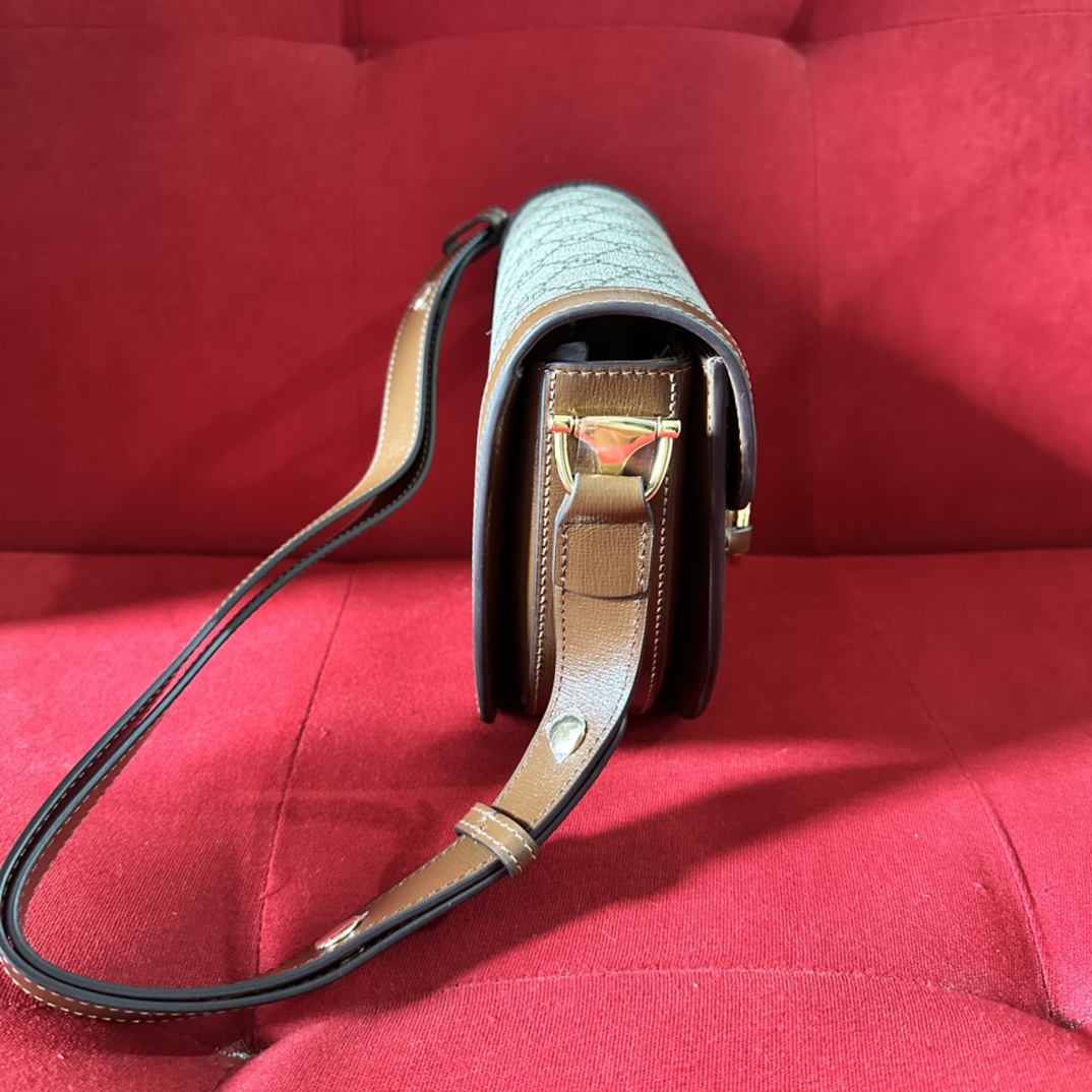 G*u*i gg women G*u*i horsebit 1955 mini rounded bag beige ebony gg supreme canvas