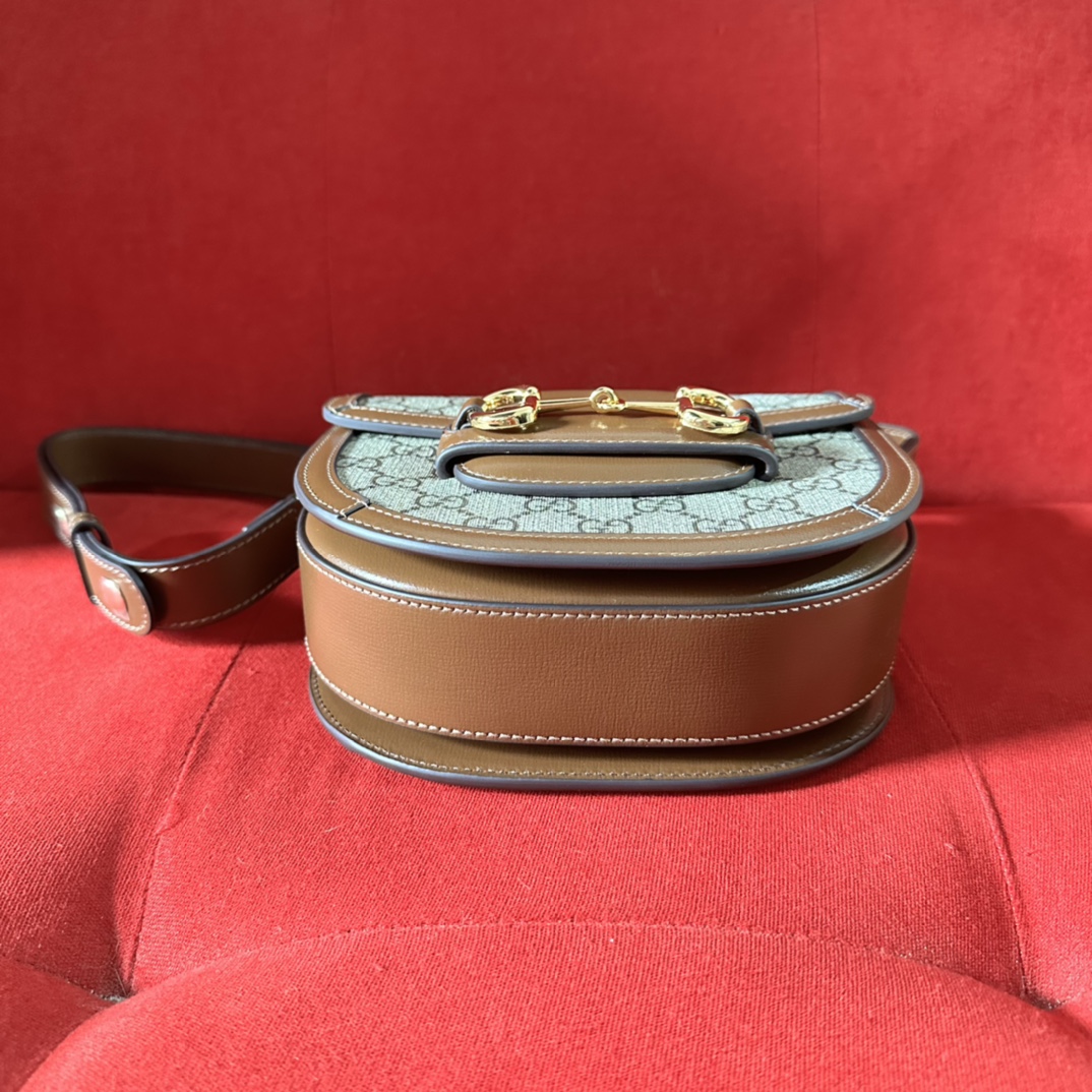 G*u*i gg women G*u*i horsebit 1955 mini rounded bag beige ebony gg supreme canvas