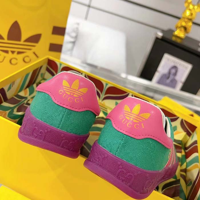 G*u*i unisex adidas x G*u*i gazelle sneaker green original gg canvas low heel rubber