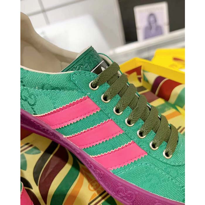 G*u*i unisex adidas x G*u*i gazelle sneaker green original gg canvas low heel rubber