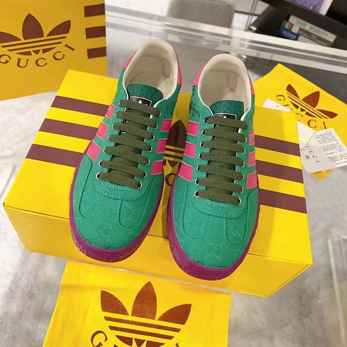 G*u*i unisex adidas x G*u*i gazelle sneaker green original gg canvas low heel rubber