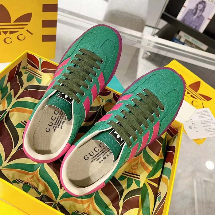 G*u*i unisex adidas x G*u*i gazelle sneaker green original gg canvas low heel rubber