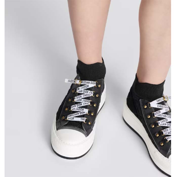Dior CD Unisex Walk’N’Dior Platform Sneaker Black Macrocannage Technical Mesh