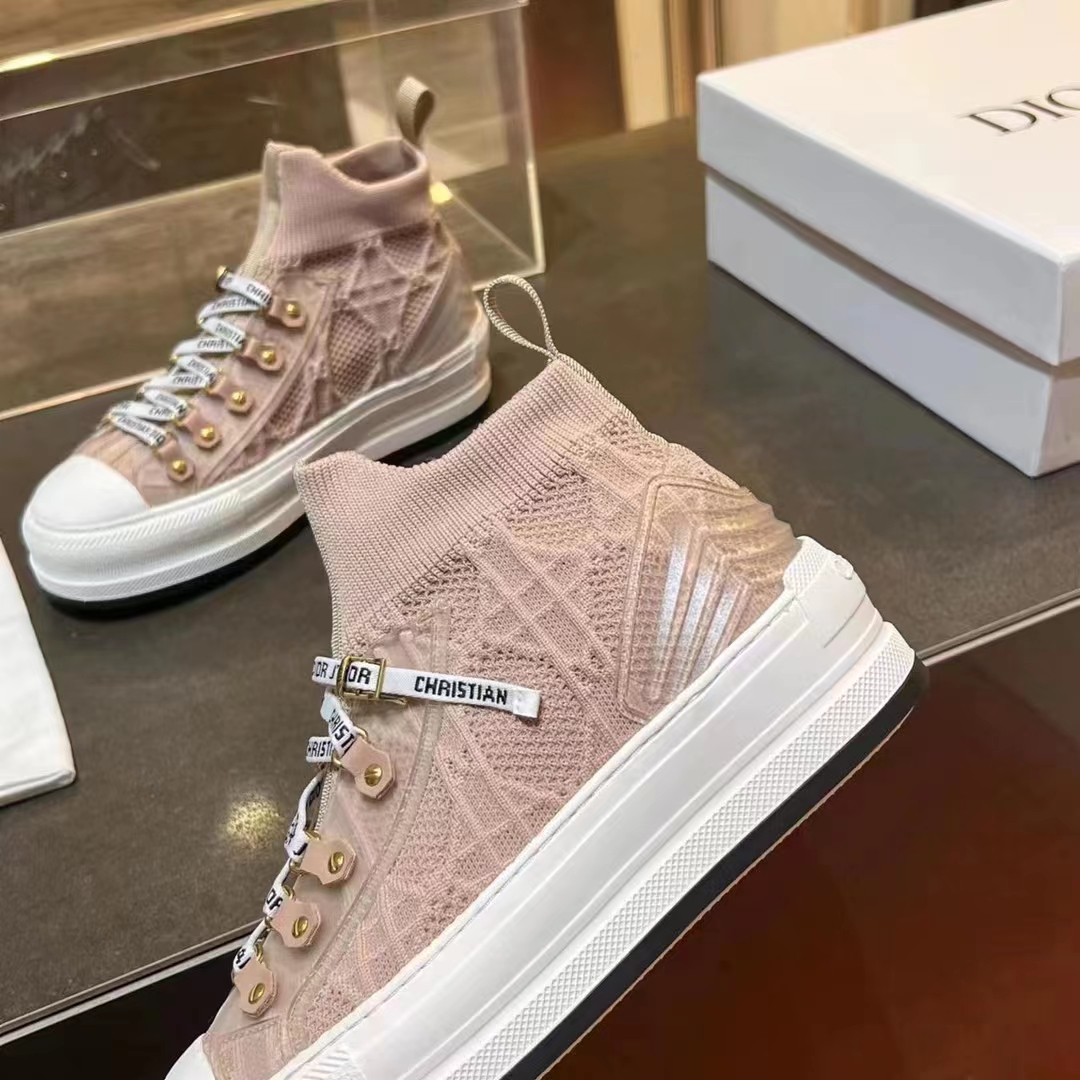 Dior CD Unisex Walk’N’Dior Platform Sneaker Nude Macrocannage Technical Mesh
