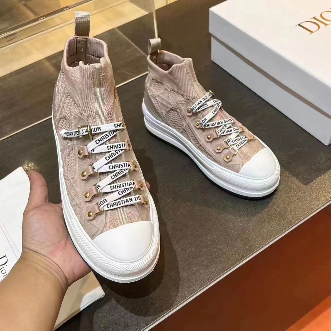 Dior CD Unisex Walk’N’Dior Platform Sneaker Nude Macrocannage Technical Mesh
