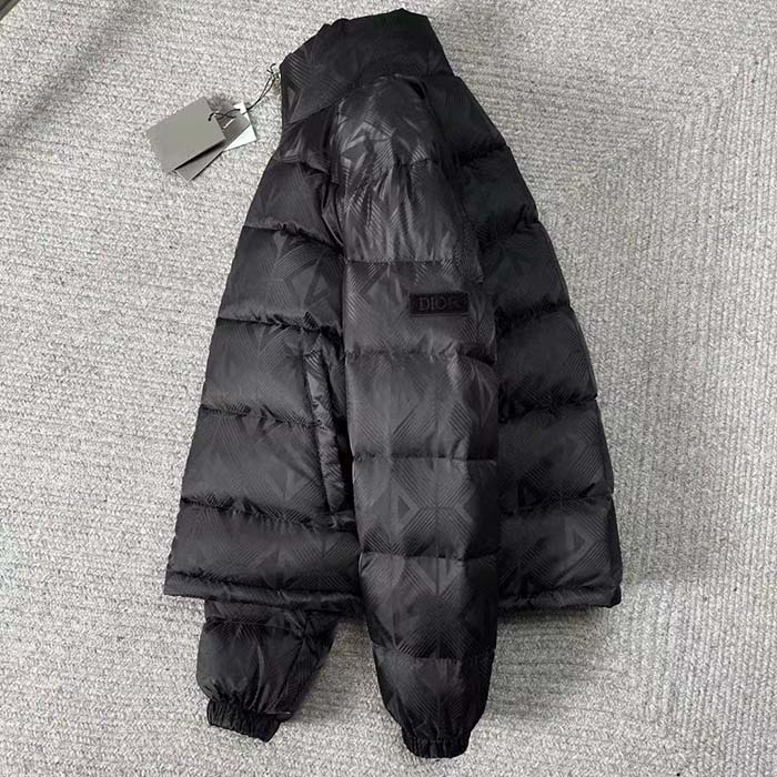 Dior Men CD Dior Oblique Down Jacket Black Technical Jacquard