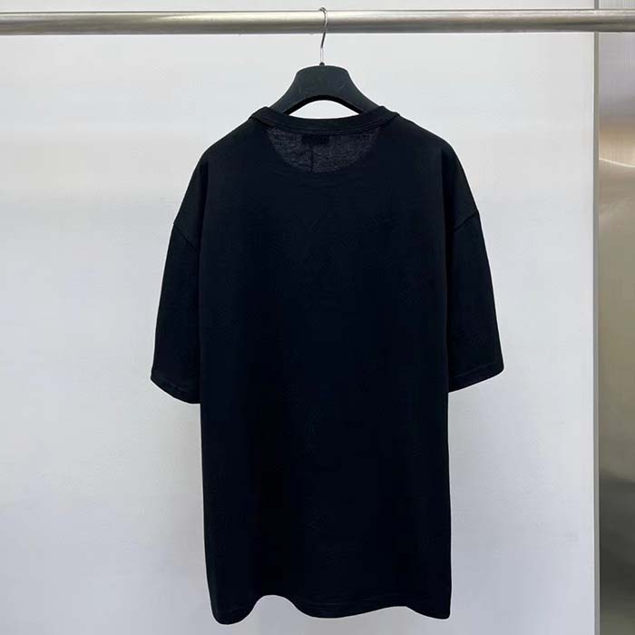 Dior Women CD Relaxed-Fit T-Shirt Black Slub Organic Cotton Jersey