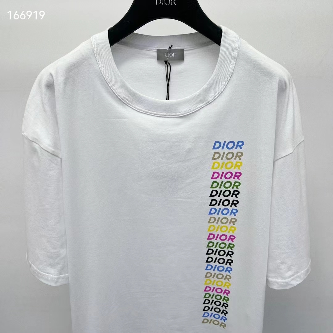 Dior Men CD Relaxed-Fit T-Shirt White Slub Organic Cotton Jersey