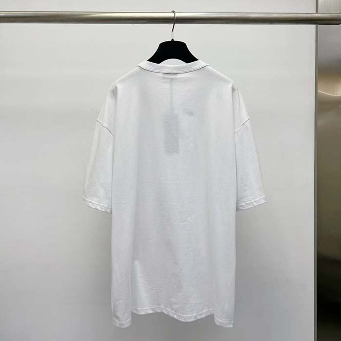 Dior Men CD Relaxed-Fit T-Shirt White Slub Organic Cotton Jersey