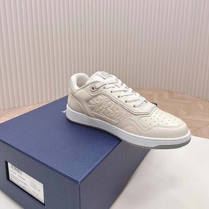 Dior Unisex CD B27 Low-Top Sneaker Cream Patent Calfskin Dior Oblique Gravity Leather
