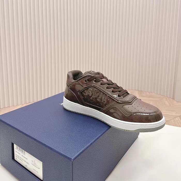 Dior Unisex CD B27 Low-Top Sneaker Plum Patent Calfskin Dior Oblique Gravity Leather