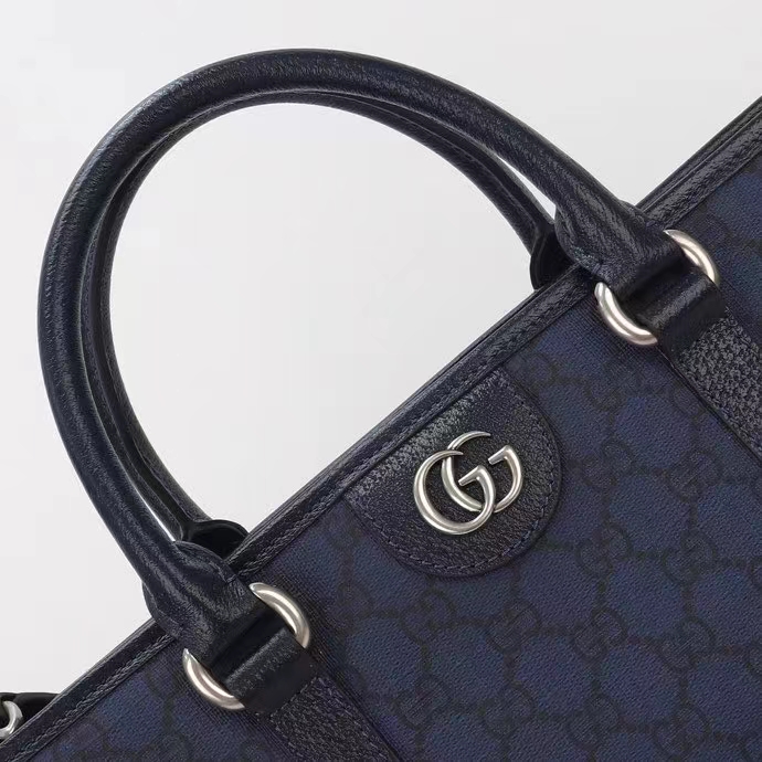 G*u*i gg unisex ophidia medium tote bag blue black gg supreme tender canvas