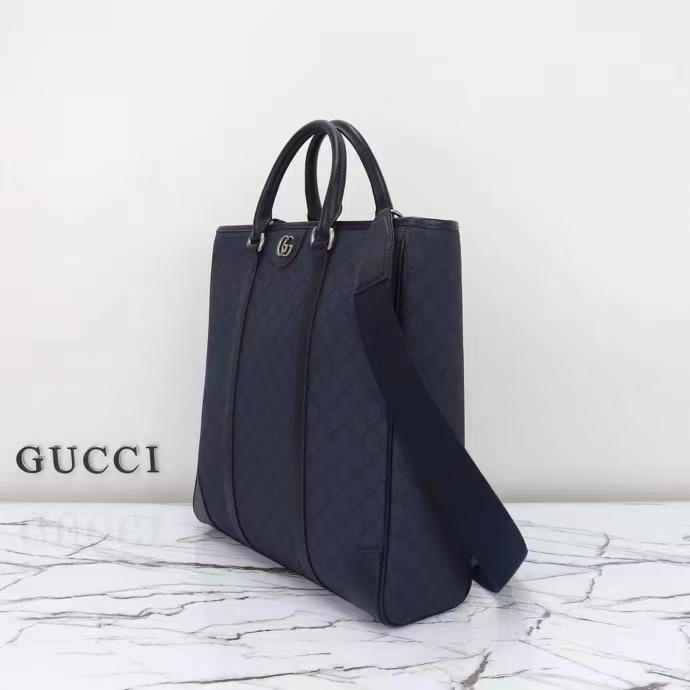 G*u*i gg unisex ophidia medium tote bag blue black gg supreme tender canvas