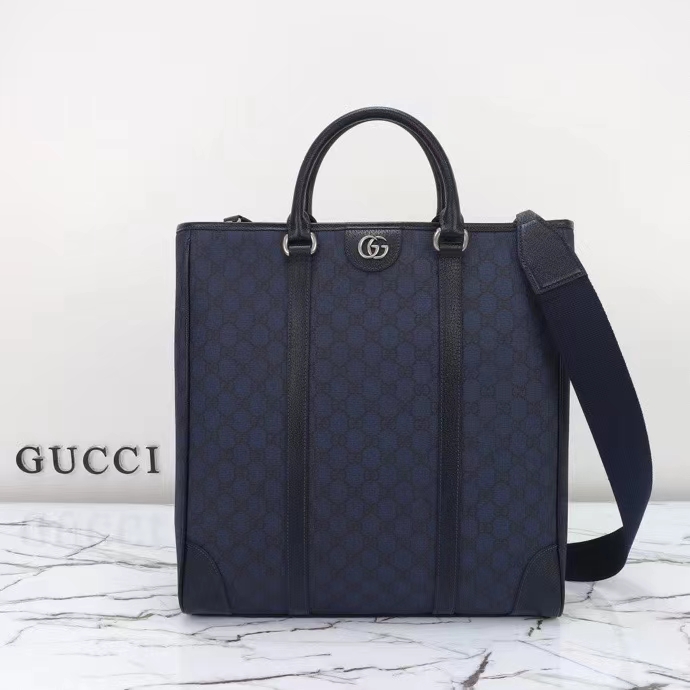 G*u*i gg unisex ophidia medium tote bag blue black gg supreme tender canvas