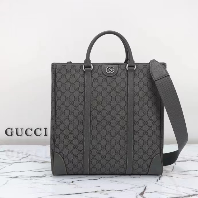 G*u*i gg unisex ophidia medium tote bag grey black gg supreme tender canvas