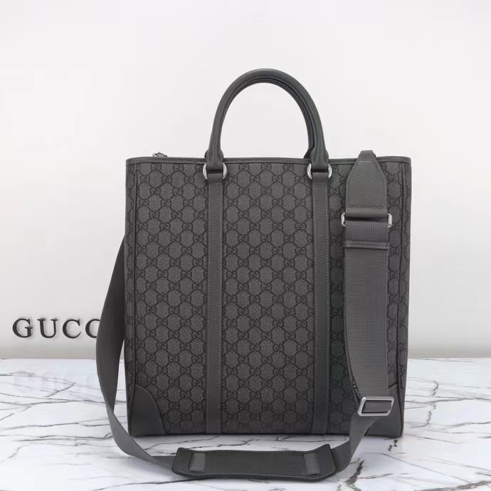 G*u*i gg unisex ophidia medium tote bag grey black gg supreme tender canvas