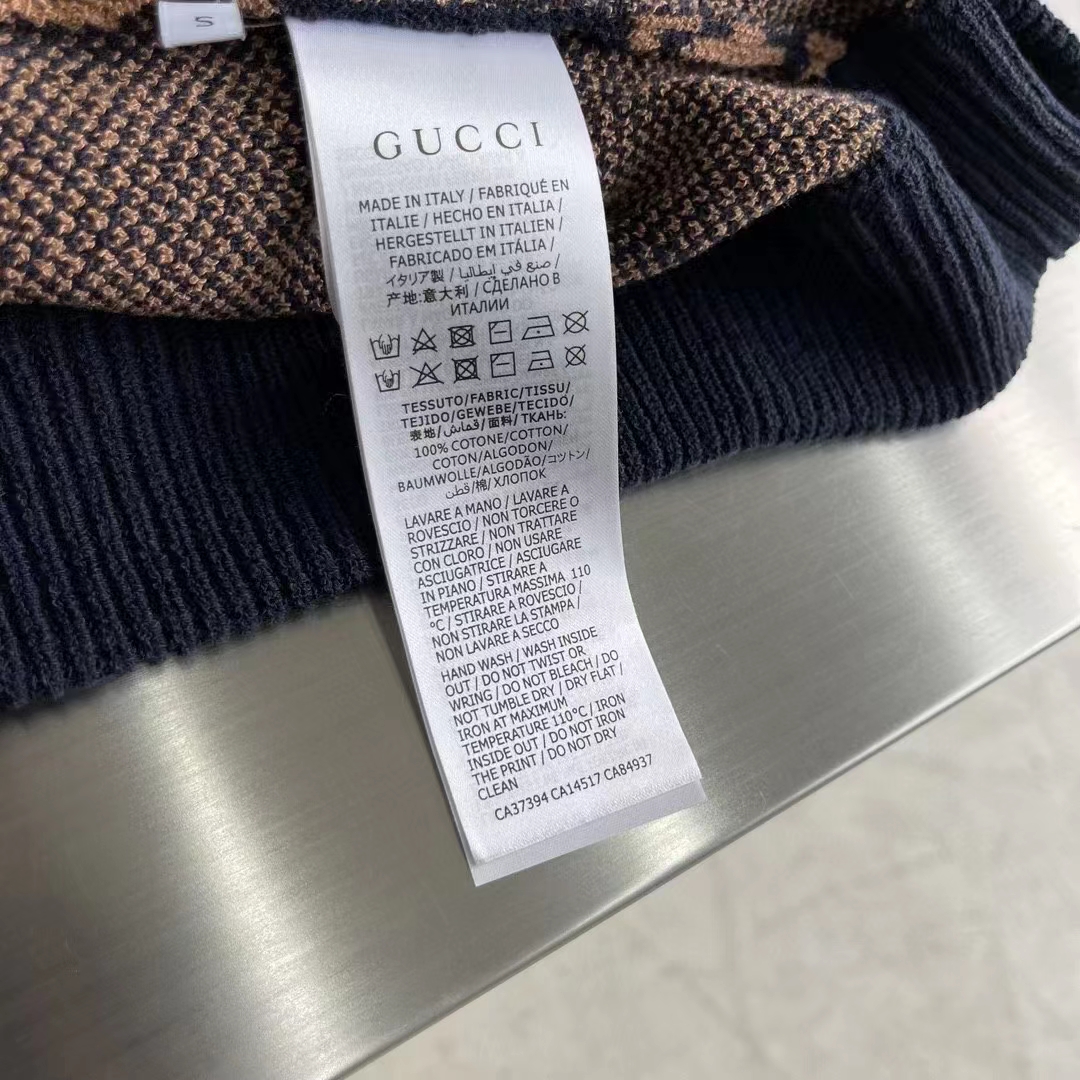G*u*i men gg cotton jacquard hooded sweater beige dark blue dropped shoulder kangaroo pocket