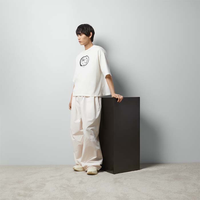 G*u*i men gg cotton jersey interlocking graffiti t-shirt off white crewneck dropped shoulder short sleeves