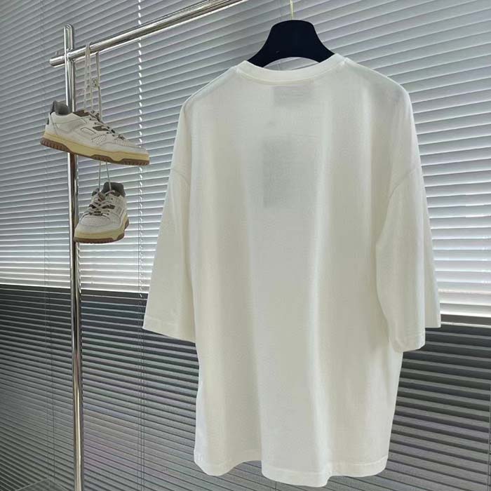 G*u*i men gg cotton jersey interlocking graffiti t-shirt off white crewneck dropped shoulder short sleeves
