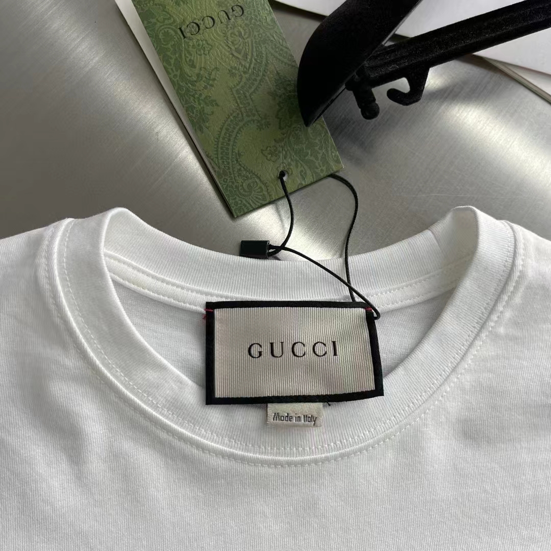 G*u*i men gg cotton jersey interlocking graffiti t-shirt off white crewneck dropped shoulder short sleeves