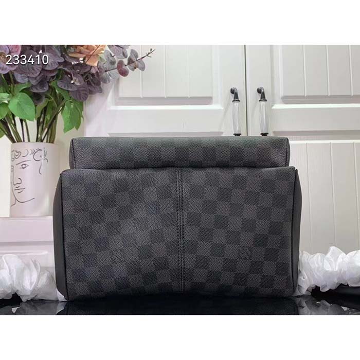 Louis Vuitton LV Unisex Discovery Backpack PM Damier Graphite Coated Canvas Cowhide Leather