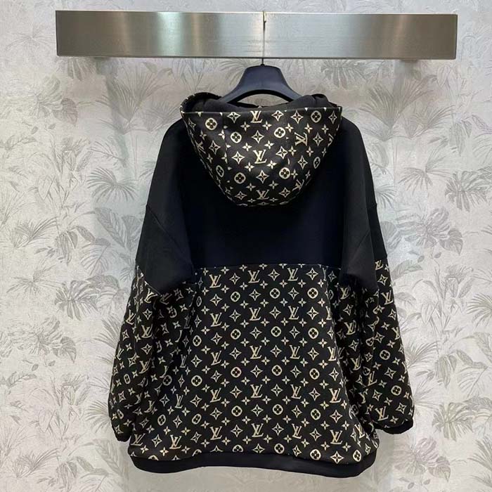 Louis Vuitton LV Men LV Monogram Jacquard Knit Jacket Silk Polyamide Elastane Black Brown