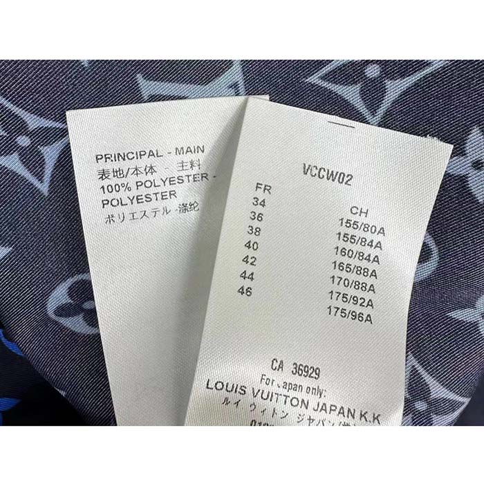 Louis Vuitton LV Men LV Monogram Silk Pleated Shirt Silk Navy