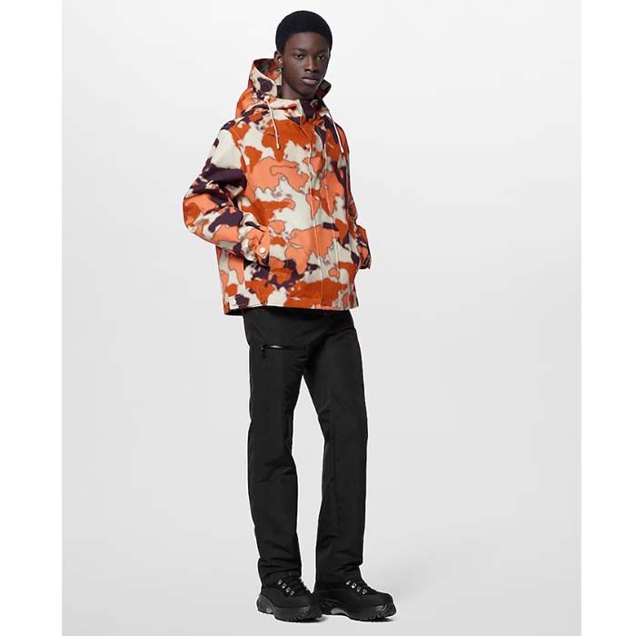 Louis Vuitton Men Cotton Hooded Blouson Regular Fit LV Mappamundi Signature Printed All Over