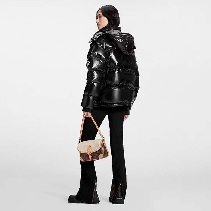 Louis Vuitton Women LV SKI Glossy Nylon Puffer Jacket Polyamide Black