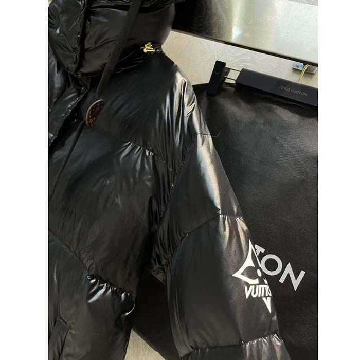 Louis Vuitton Women LV SKI Glossy Nylon Puffer Jacket Polyamide Black