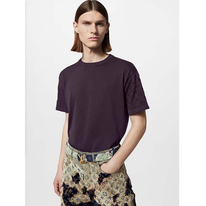Louis Vuitton Unisex LV Initiales 40 MM Reversible Belt Multicoloured Brown Printed Coated Monogram Canvas