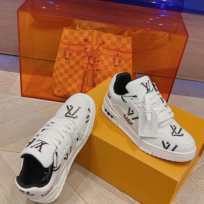Louis Vuitton Unisex LV Trainer Sneaker Black Mix of Sustainable Materials
