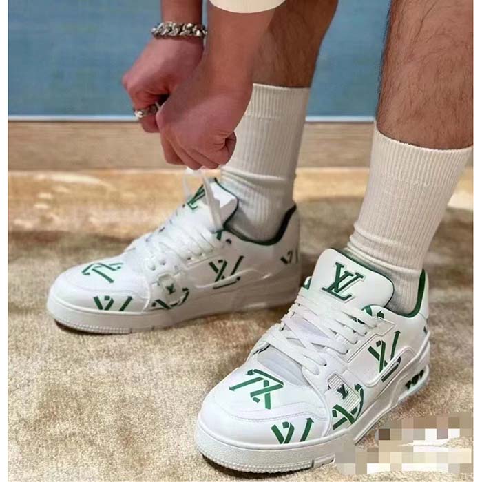 Louis Vuitton Unisex LV Trainer Sneaker Green Mix of Sustainable Materials