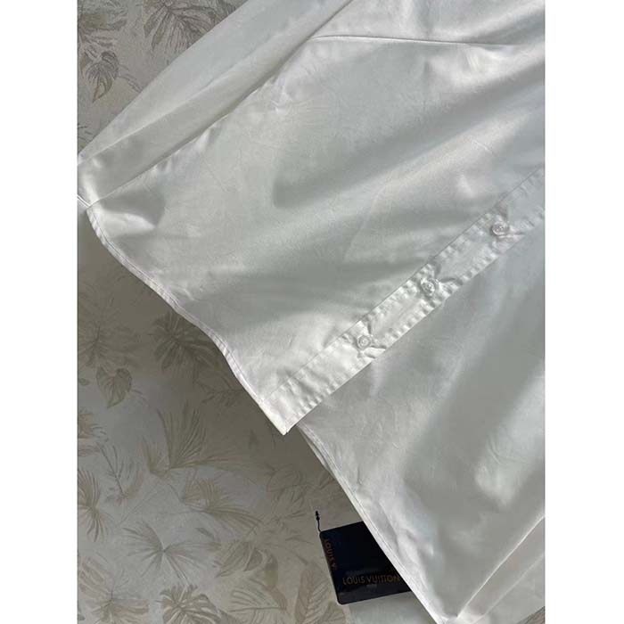Louis Vuitton Men LV Fin Collar Shirt Cotton Optical White Regular Fit