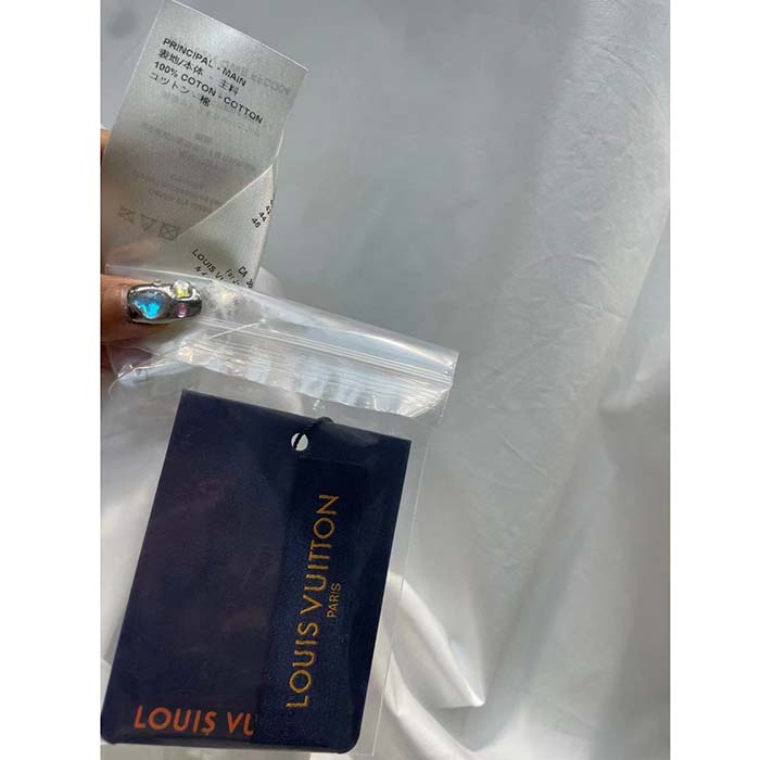 Louis Vuitton Men LV Fin Collar Shirt Cotton Optical White Regular Fit
