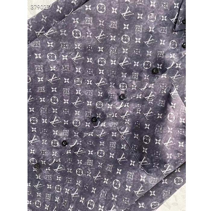 Louis Vuitton Women LV Monogram Cloud Shirt Silk Dark Grey Regular Fit