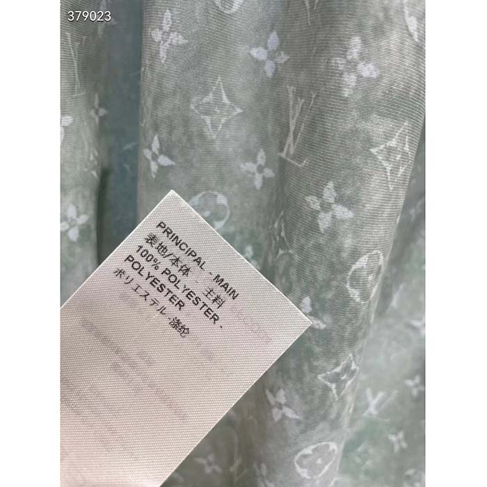 Louis Vuitton Men LV Monogram Cloud Shirt Silk Green Blue Regular Fit