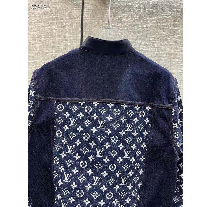 Louis Vuitton Men LV NIGHT Monogram Denim Jacket Cotton Navy