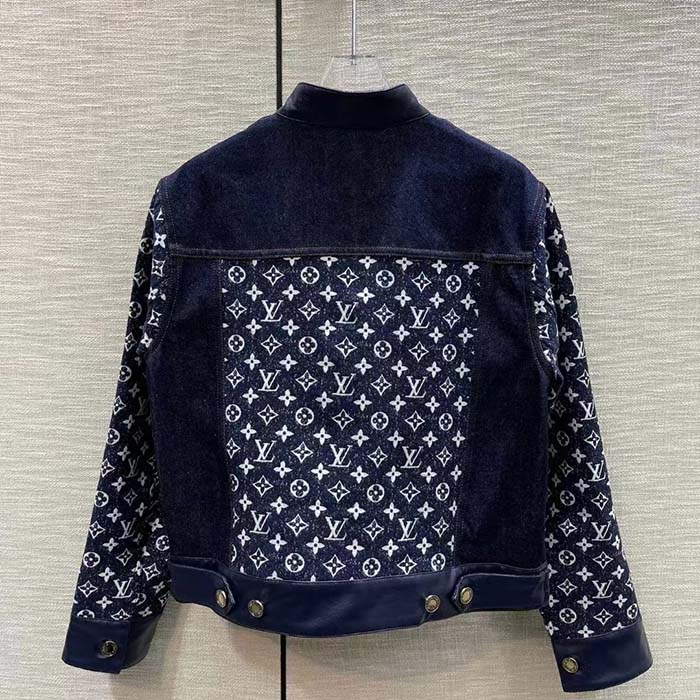 Louis Vuitton Men LV NIGHT Monogram Denim Jacket Cotton Navy