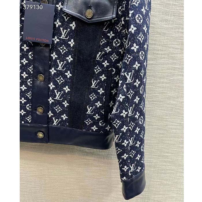 Louis Vuitton Men LV NIGHT Monogram Denim Jacket Cotton Navy