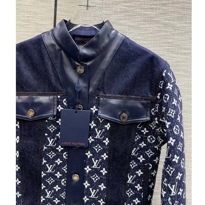 Louis Vuitton Men LV NIGHT Monogram Denim Jacket Cotton Navy