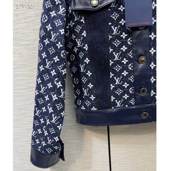 Louis Vuitton Men LV NIGHT Monogram Denim Jacket Cotton Navy