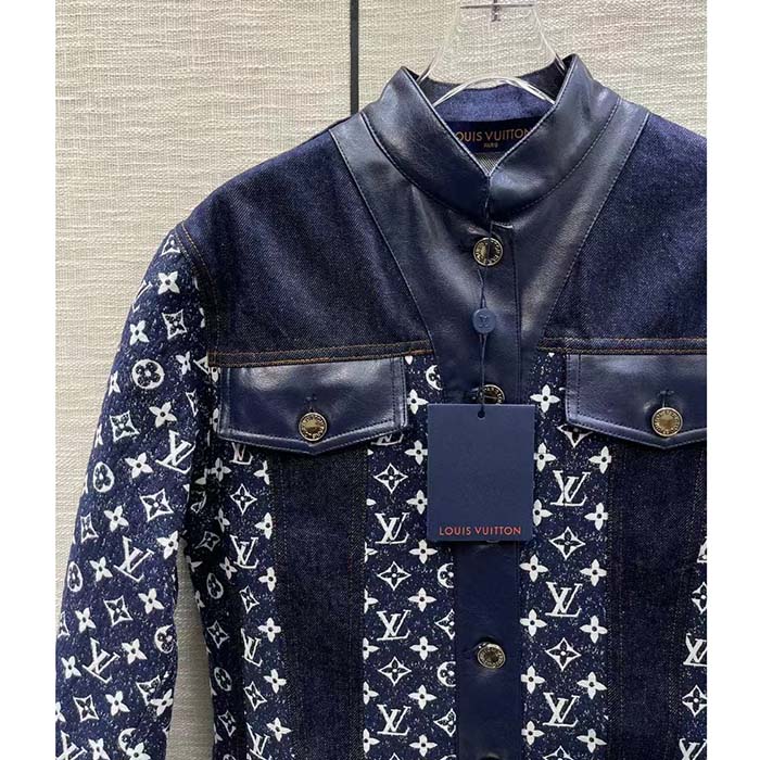 Louis Vuitton Men LV NIGHT Monogram Denim Jacket Cotton Navy
