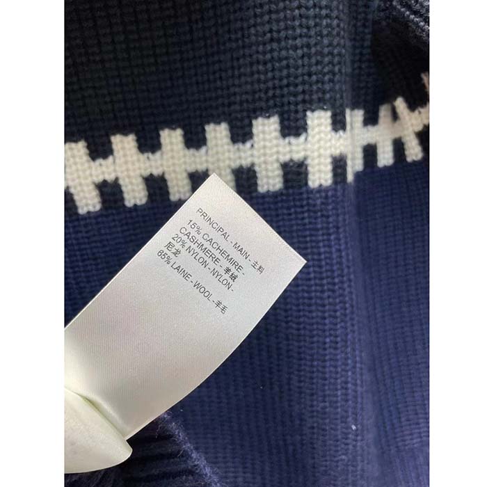 Louis Vuitton Women LV SKI Graphic Hooded Pullover Snowflake Motif Cashmere Black Blue