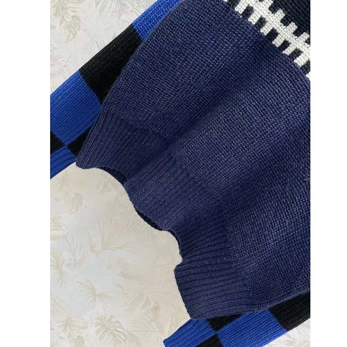 Louis Vuitton Women LV SKI Graphic Hooded Pullover Snowflake Motif Cashmere Black Blue
